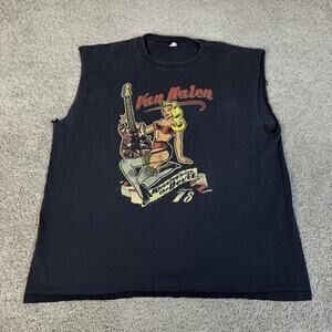 Van Halen Shirt Mens Extra Large Black World Tour 98 Pinup Tank Top Tee